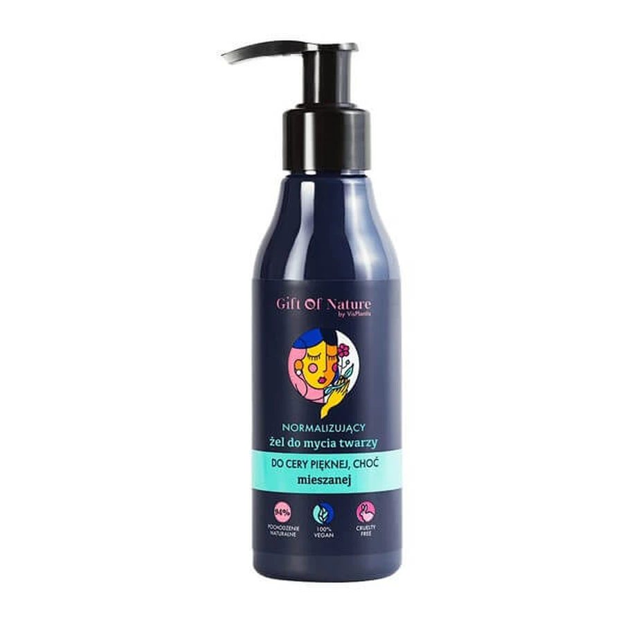 Gift of Nature von VisPlantis, normalisierendes Gesichtswaschgel für Mischhaut, 150 ml