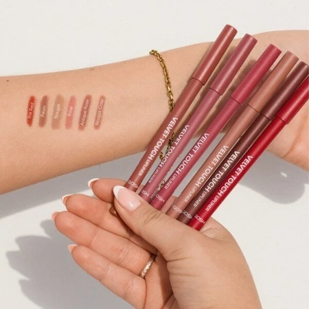 Gosh Velvet Touch Lip Liner, waterproof lipliner, 012 Rozijn, 1.2 g