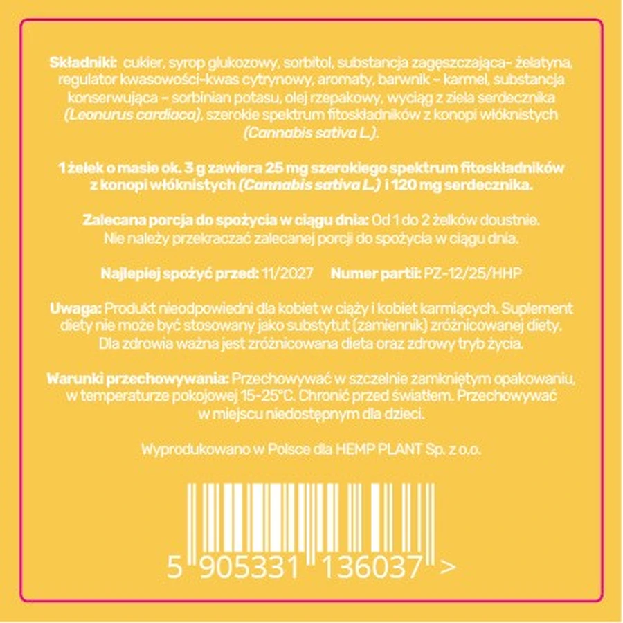 Cannova Hennep Jelly met Cordial, jelly beans, 3 stuks.