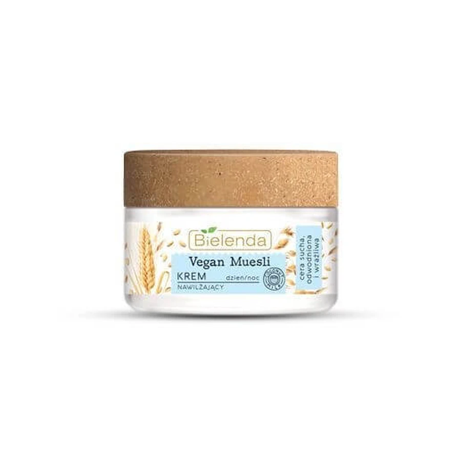 Bielenda, Vegan Muesli, Tarwe + Haver + Kokosmelk, vochtinbrengende crème, 50 ml