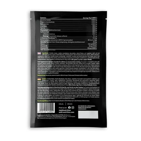 Skill Nutrition Pre-Workout, powder, green apple flavor, 16 g