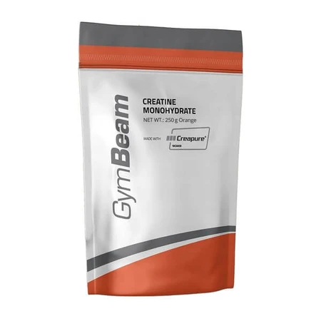 GymBeam Creapure Creatina Monohidrato, polvo, sabor naranja, 250 g