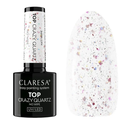 Claresa Top No Wipe Crazy Quartz, tapa híbrida, 5 g