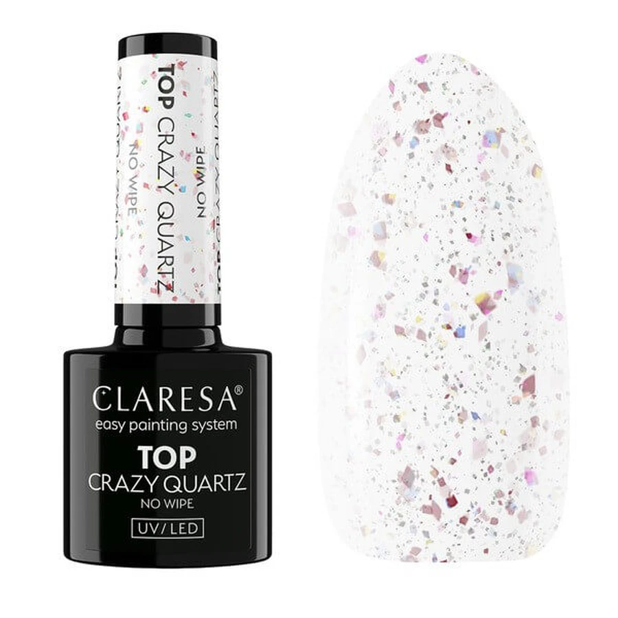 Claresa Top No Wipe Crazy Quartz, tapa híbrida, 5 g