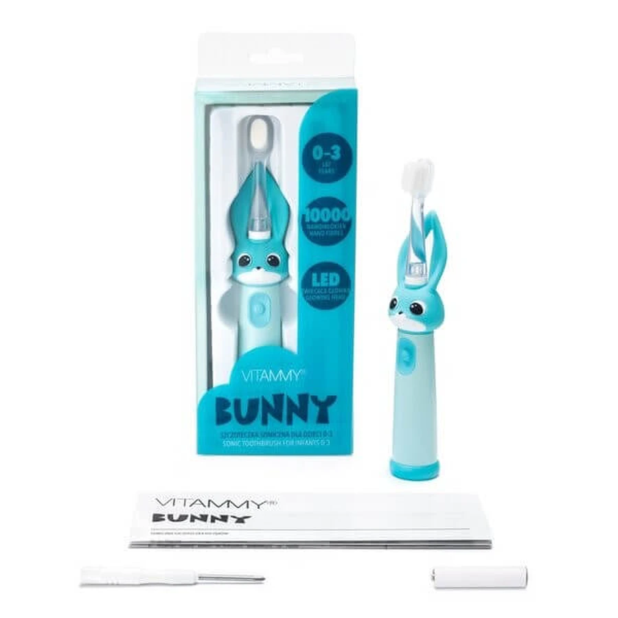 Vitammy Bunny, sonische tandenborstel voor kinderen 0 - 3 jaar, lichtblauw/lichtblauw, 1 st.