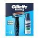 Set Gillette, maquinilla Sensor3 + Series, espuma de afeitar calmante con aloe vera, 75 ml