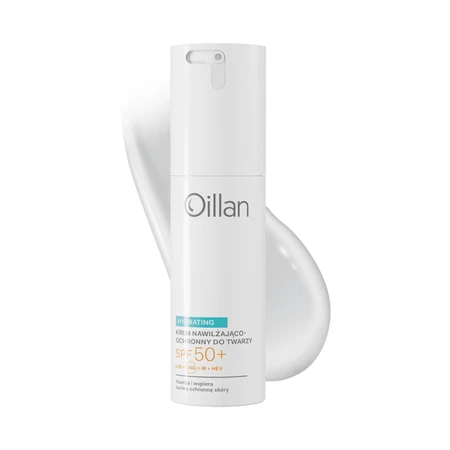 Oillan Hydrating, SPF50+ Feuchtigkeitscreme für das Gesicht für trockene und empfindliche Haut, 50 ml