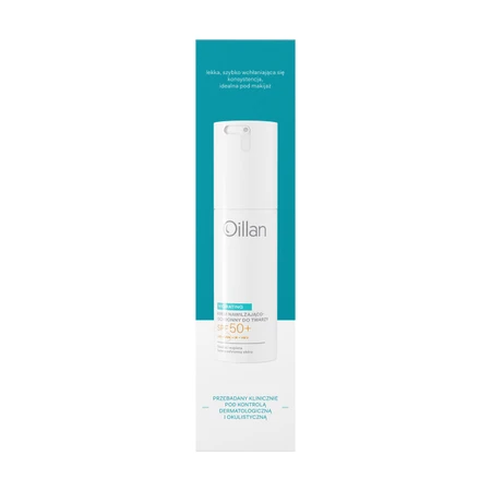 Oillan Hydrating, SPF50+ Feuchtigkeitscreme für das Gesicht für trockene und empfindliche Haut, 50 ml