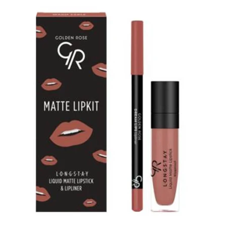Golden Rose Matte Lipkit, set de maquillaje para labios, sable, 7,6 g