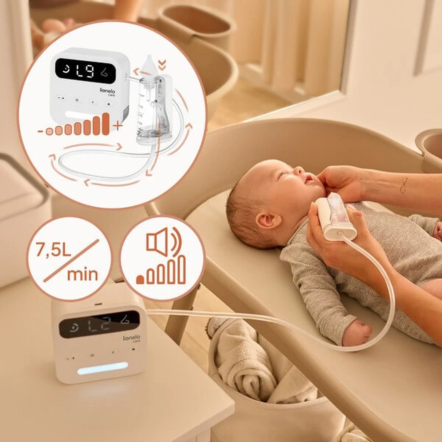 Lionelo BabyAir Flow, aspirador nasal eléctrico con luz, 1 ud.