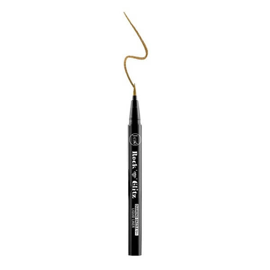 J.Cat Beauty, Rock N' Glitz Diamond Dazzle Liquid Liner 105, liquid eyeliner with diamond shine, 0.85 g.