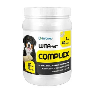 Vita-Vet Complex, Ergänzungsfuttermittel für Hunde, Tabletten, 8 g x 80 Stück.