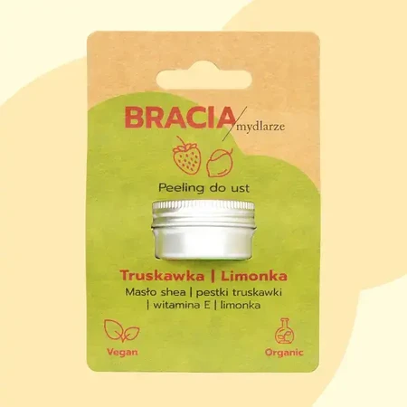 Soap Brothers, natural scrub, for lips, Strawberry and Lime, 15 g