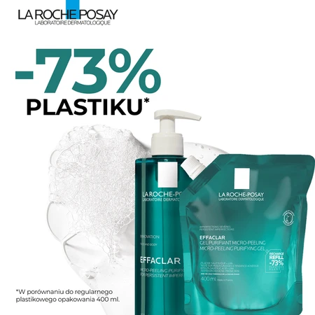 La Roche-Posay Effaclar, gel limpiador micro-peeling para rostro y cuerpo, recambio, 400 ml