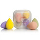 Set of coloured make-up sponges with mould holder, 4 pieces, Pokhara