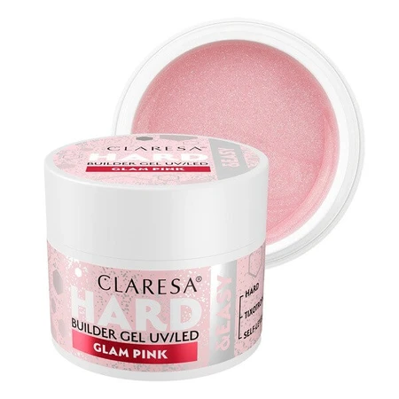 Claresa Hard&amp;Easy Builder Gel, nagelopbouwgel, Glam Pink, 12 g