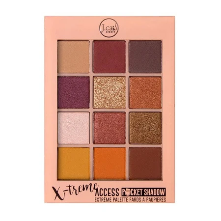 J.Cat Beauty X-Treme Access Pocket Shadow Palette 102, kompakte Palette mit 12 Lidschatten, 10 g.