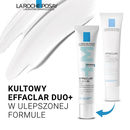 Kit La Roche-Posay Effaclar, Gel espumoso, gel limpiador para pieles con tendencia acneica, 400 ml + Duo+ M, crema de triple acción contra el no acné.