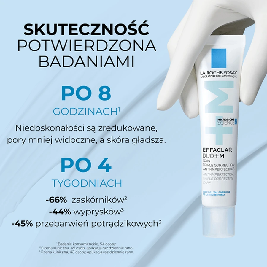 Kit La Roche-Posay Effaclar, Gel espumoso, gel limpiador para pieles con tendencia acneica, 400 ml + Duo+ M, crema de triple acción contra el no acné.