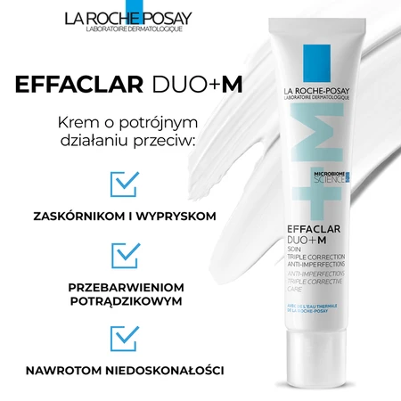 Kit La Roche-Posay Effaclar, Gel espumoso, gel limpiador para pieles con tendencia acneica, 400 ml + Duo+ M, crema de triple acción contra el no acné.