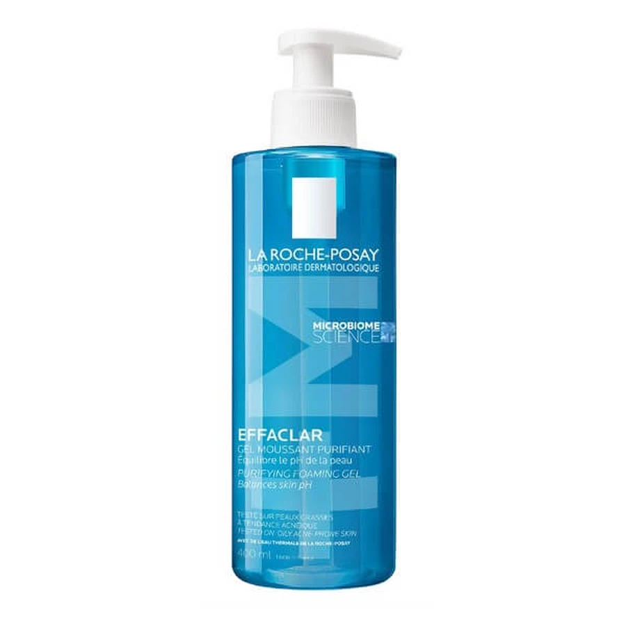 Kit La Roche-Posay Effaclar, Gel espumoso, gel limpiador para pieles con tendencia acneica, 400 ml + Duo+ M, crema de triple acción contra el no acné.