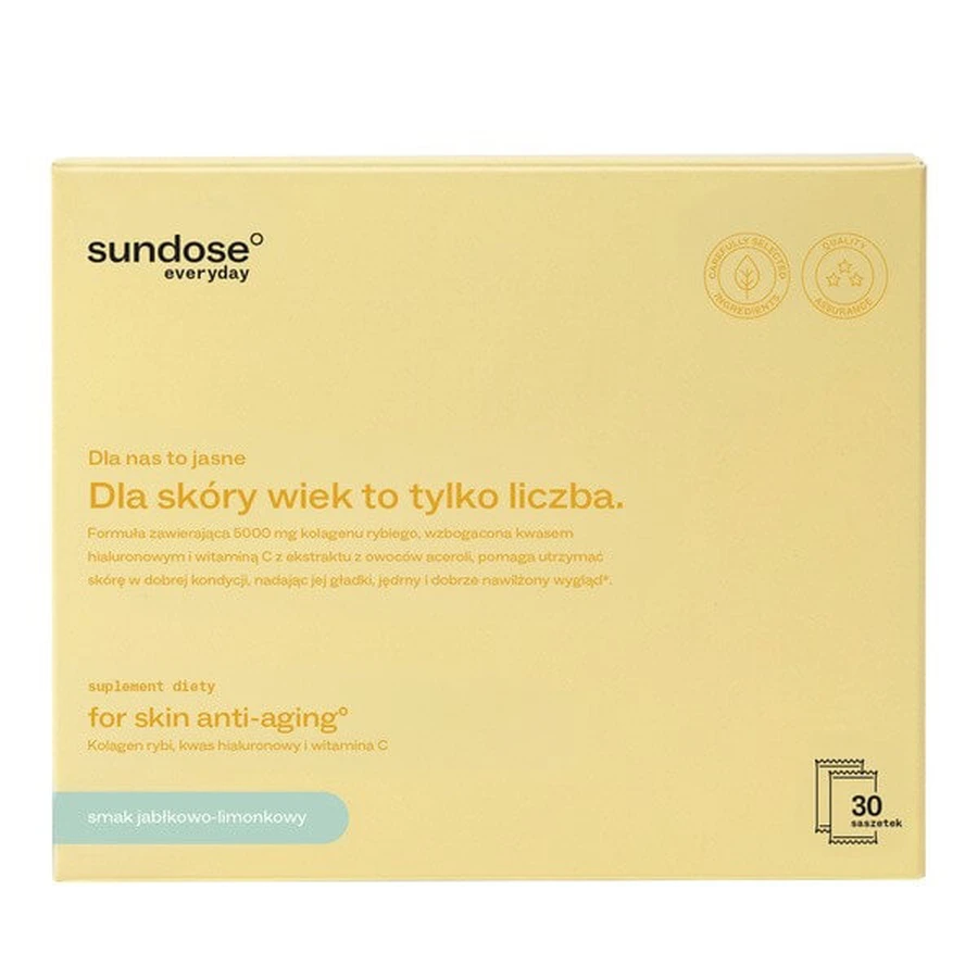 Sundose Everyday For Skin Anti-Aging, powder sachets, apple-lime flavor, 30 pcs.