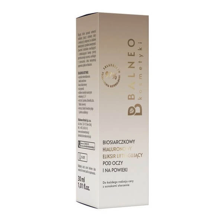 Balneocosmetics, biosulfide elixir, ifting under eyes and eyelids, 30 ml