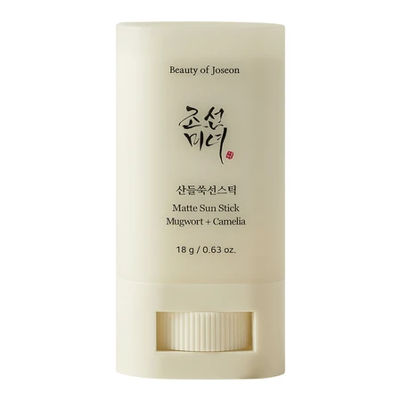 Beauty of Joseon Matte Sun Stick SPF 50+ PA++++, barra solar matificante con ajenjo y té verde, 18 g