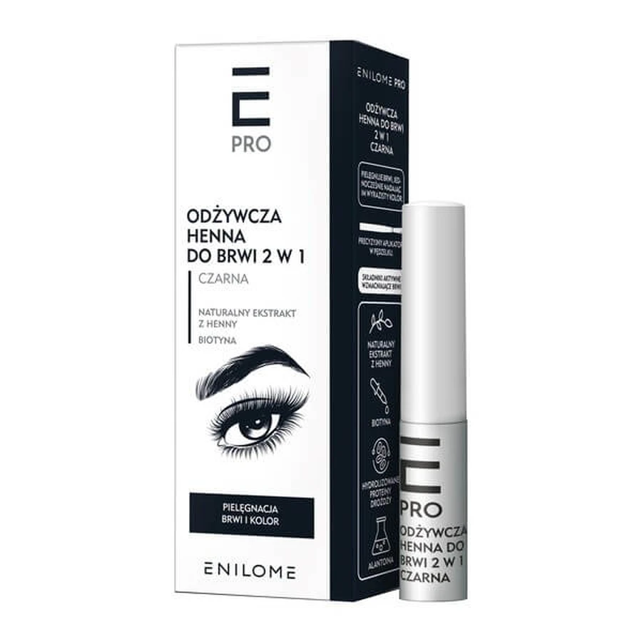Enilome Pro, pflegendes 2-in-1 Augenbrauen-Henna, schwarz, 3 ml