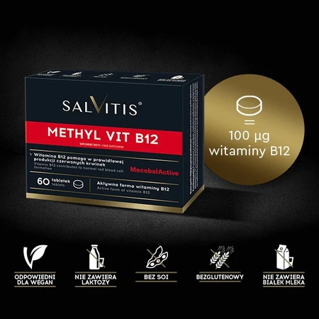 Salvitis Methyl Vit B12 (Methyl vitamin B12), film-coated tablets, 60 pcs.