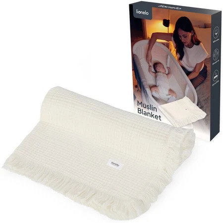 Lionelo Muslin Blanket, Säuglings-Musselin-Decke, Natural Cream, 1 Stk.