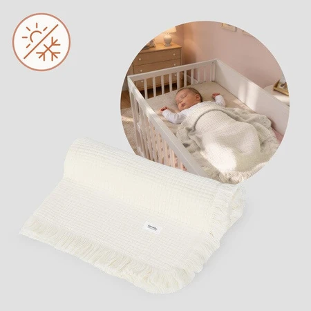 Lionelo Muslin Blanket, Säuglings-Musselin-Decke, Natural Cream, 1 Stk.