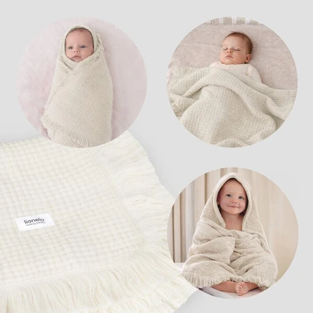 Lionelo Muslin Blanket, Säuglings-Musselin-Decke, Natural Cream, 1 Stk.