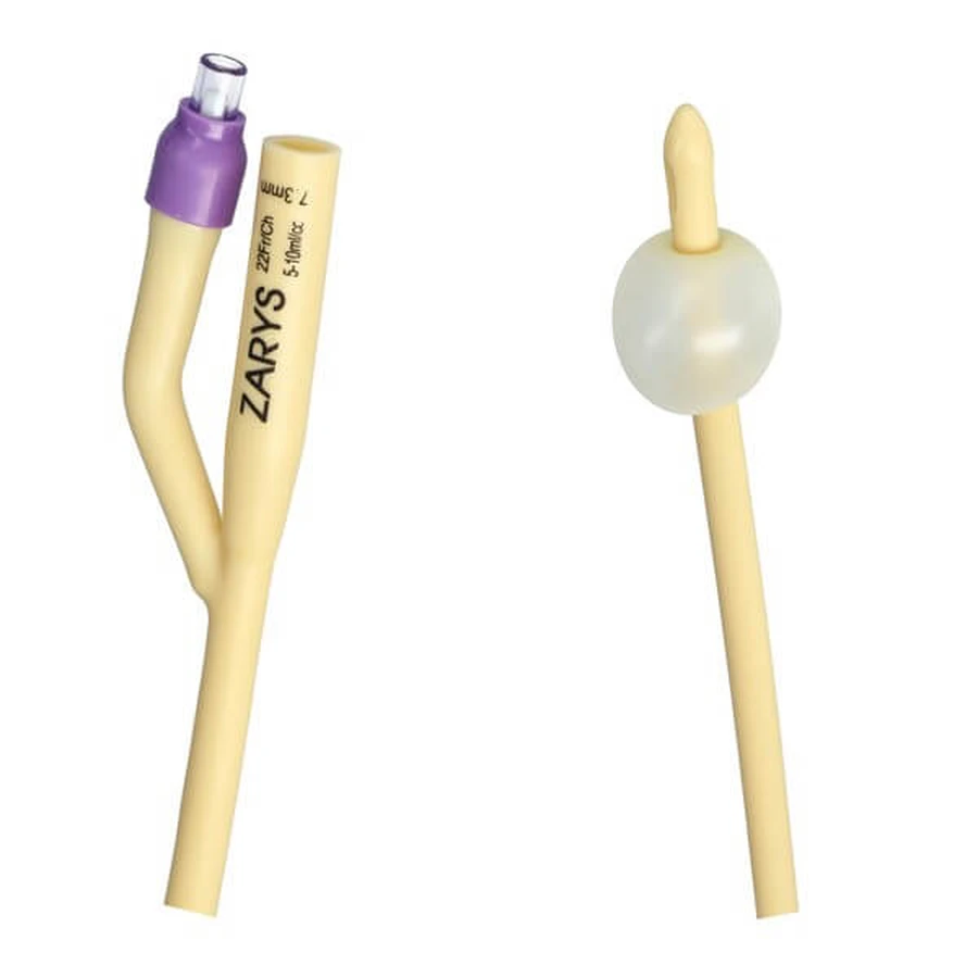 Umriss, urologischer Foley'a-Katheter, Zwei-Wege mit Kunststoffventil, CH 22/5-10 ml, 1 St.