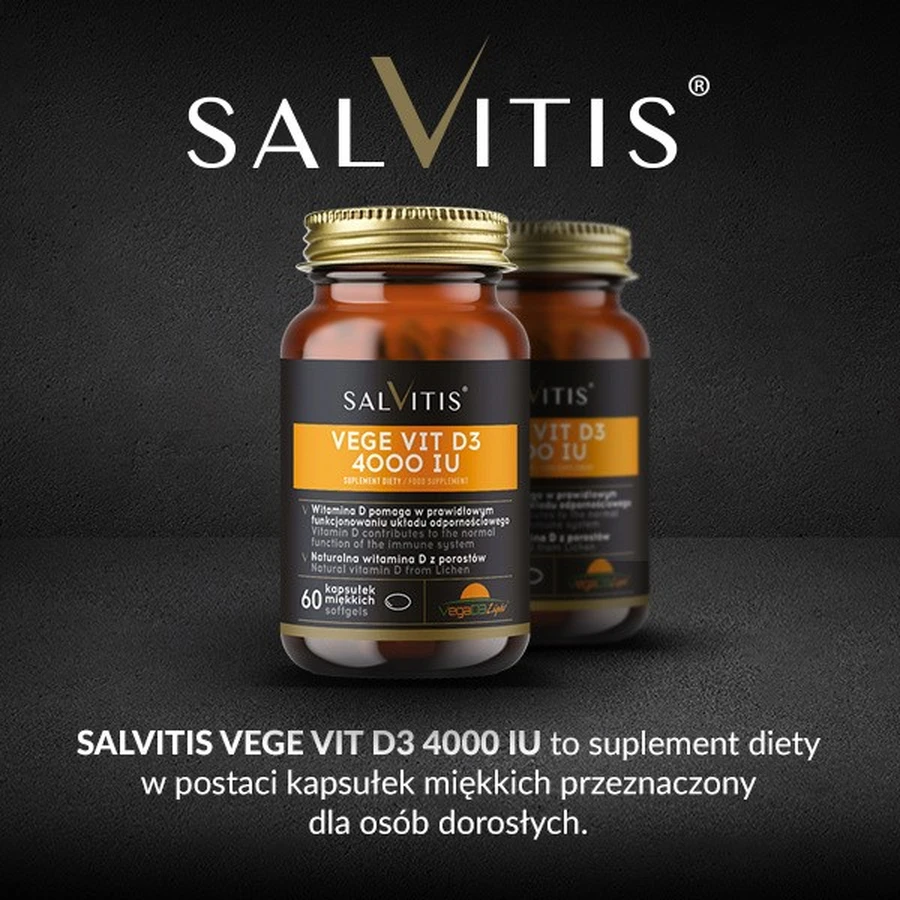 Salvitis Vege Vit D3 4000 IU, soft capsules, 60 pcs.