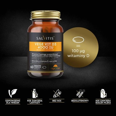 Salvitis Vege Vit D3 4000 IU, soft capsules, 60 pcs.