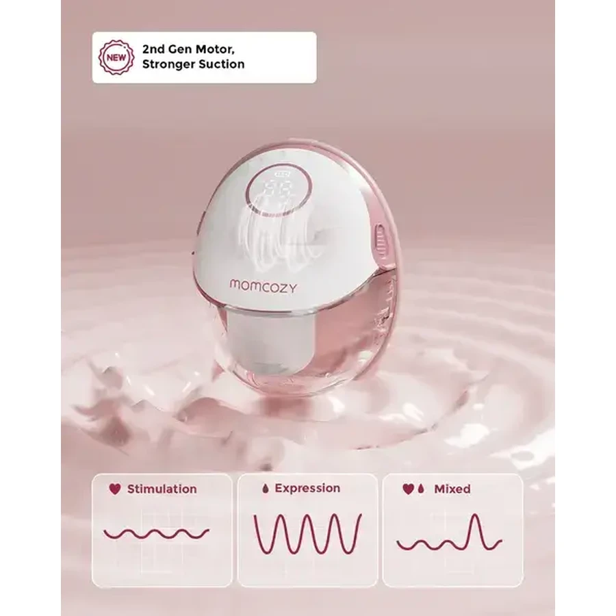 Momcozy M6, single breast pump, red color, 1 pc.