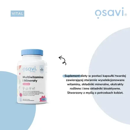 Osavi Multivitaminas y Minerales Femenino, cápsulas duras, 180 uds.