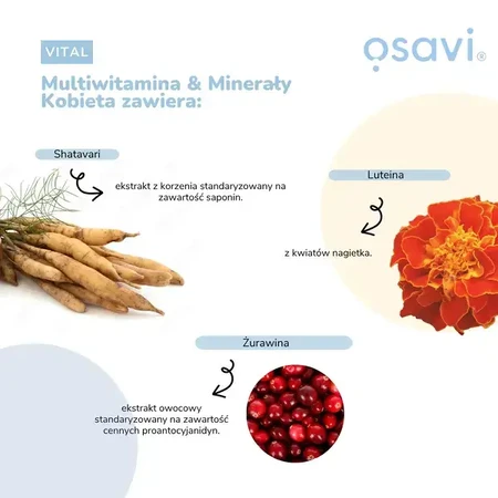 Osavi Multivitaminas y Minerales Femenino, cápsulas duras, 180 uds.
