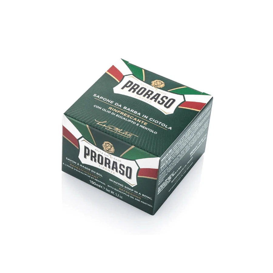 Proraso Green, feuchtigkeitsspendende und schützende Rasierseife im Tiegel, 150 ml