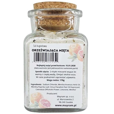 Mayram, bath salt, Refreshing Mint, 170 g