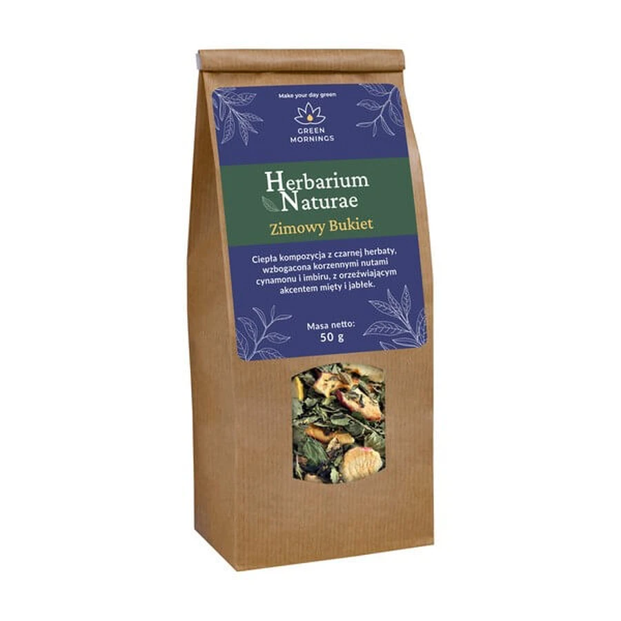 Green Mornings, Herbarium Naturae, Winter Bouquet, samenstelling van zwarte thee, 50 g.