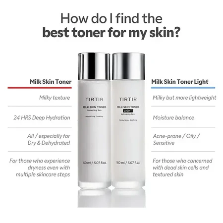 Tirtir Milk Skin Toner Light, leichtes Gesichtswasser, 150 ml