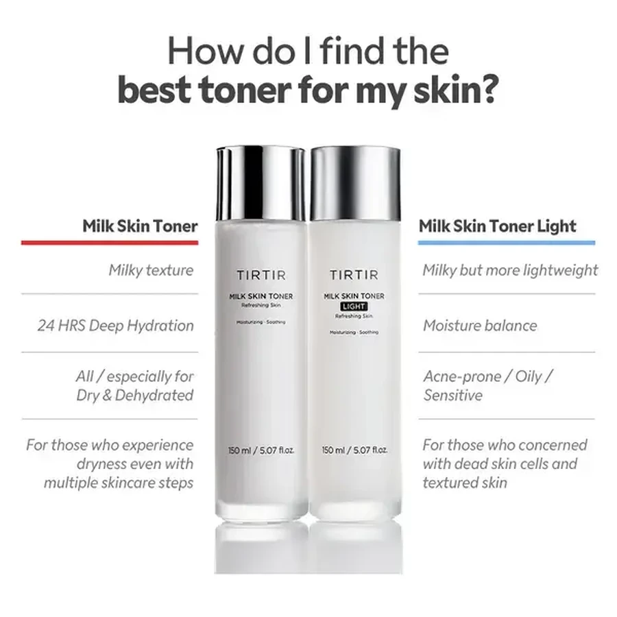 Tirtir Milk Skin Toner Light, leichtes Gesichtswasser, 150 ml