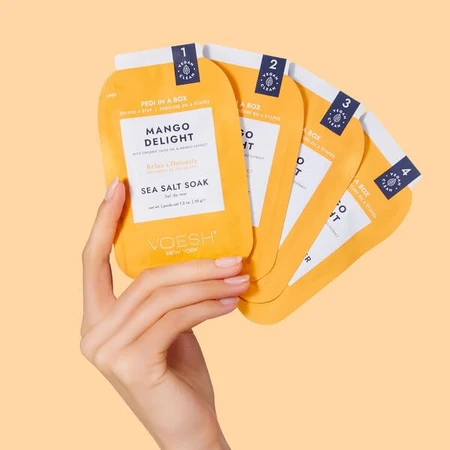 Voesh, 4-step pedicure set, mango delight, 1 piece.