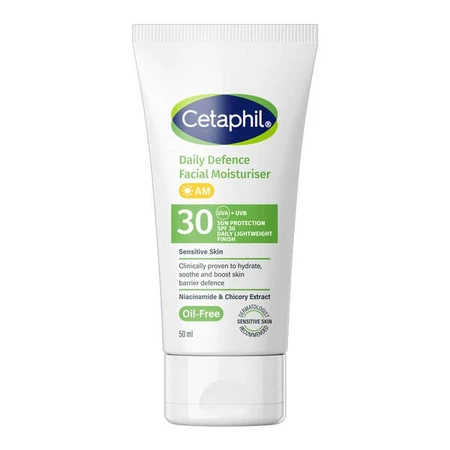 Cetaphil Daily Defence Facial Moisturiser SPF 30, vochtinbrengende crème voor overdag, 50 ml