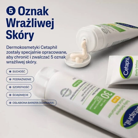 Cetaphil Daily Defence Facial Moisturiser SPF 30, vochtinbrengende crème voor overdag, 50 ml