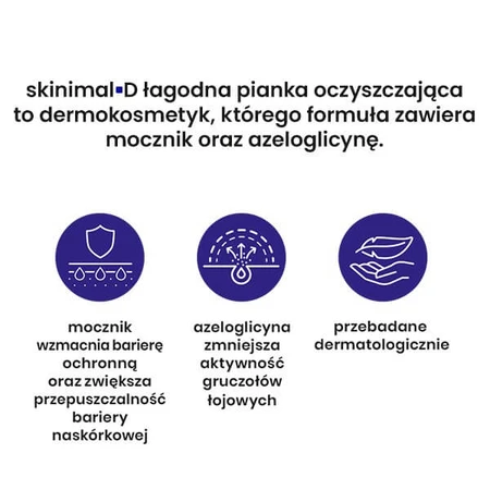 Skinimal D, mild reinigingsschuim, 200 ml