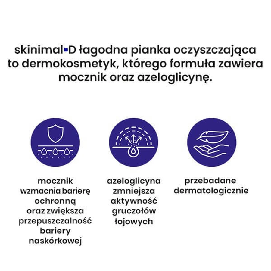Skinimal D, mild reinigingsschuim, 200 ml
