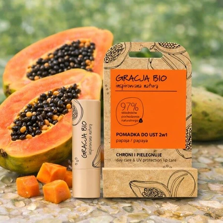 Gracja Bio, Lippenstift 2-in-1, Schutz und Pflege, Papaya, 5 g